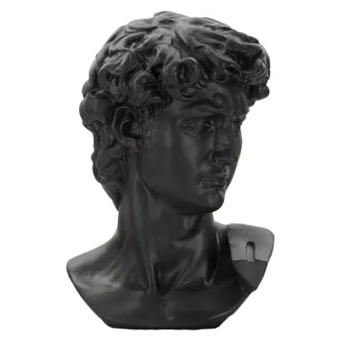 SCULTURA GŁOWA STAREGO CZARNA 44x35,5x60 cm